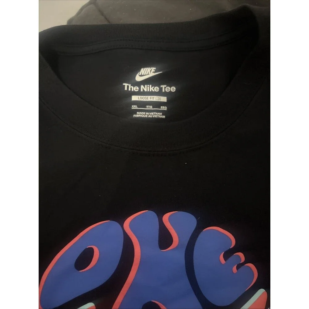 Nike Shirt Mens XXL Black Sportswear Graphic Logo One Love Tee Crew Neck Loose